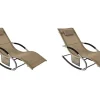 Sonnenliege 2-er Set mit Tasche Garten Metall Kunstfasergewebe Braun OGS28-BRx2*SoBuy New
