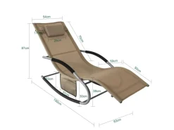 Sonnenliege 2-er Set mit Tasche Garten Metall Kunstfasergewebe Braun OGS28-BRx2*SoBuy New