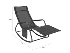 Sonnenliege mit Seitentasche Garten Metall Kunstfasergewebe Schwarz OGS47-MS*SoBuy Hot