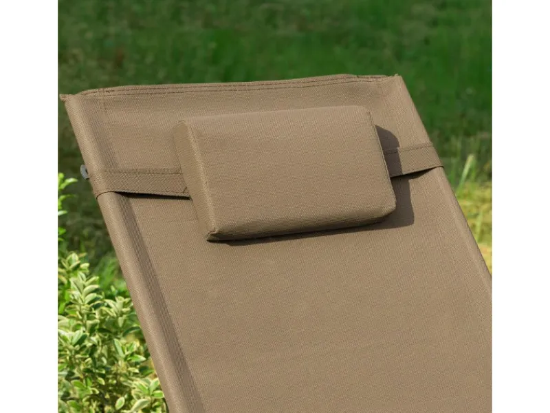 Sonnenliege mit Tasche Garten Metall Kunstfasergewebe Braun OGS28-BR*SoBuy Outlet