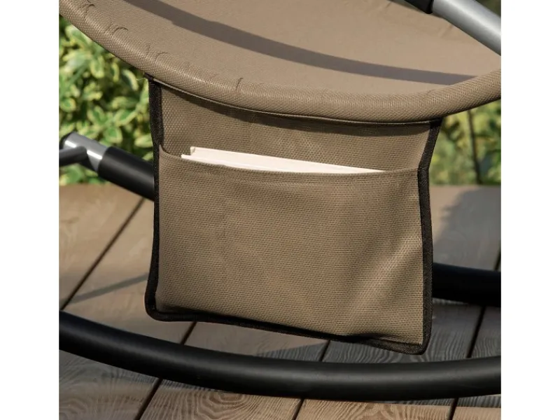 Sonnenliege mit Tasche Garten Metall Kunstfasergewebe Braun OGS28-BR*SoBuy Outlet