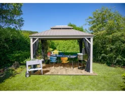 Aluminium Pavillon Messina 10 x 12 Champagner 298 x 363 x 292 cm*Sojag Best