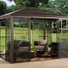 Aluminium Pavillon Castel 10 x 12 Bronze 298 cm x 362 cm x 283 cm*Sojag Discount