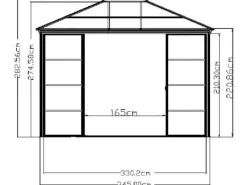Aluminium Pavillon Castel 10 x 12 Bronze 298 cm x 362 cm x 283 cm*Sojag Discount