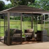 Aluminium Pavillon Castel 12 x 14 Bronze 362 cm x 427 cm x 296 cm*Sojag Online
