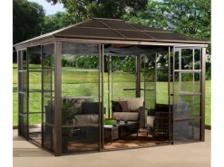 Aluminium Pavillon Castel 12 x 14 Bronze 362 cm x 427 cm x 296 cm*Sojag Online