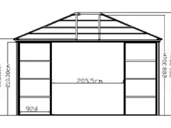 Aluminium Pavillon Castel 12 x 14 Bronze 362 cm x 427 cm x 296 cm*Sojag Online