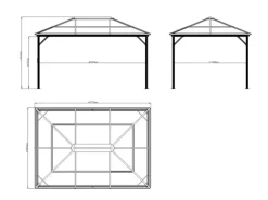 Aluminium-Pavillon Verona 10 x 14 Anthrazit 423 cm x 298 cm x 261 cm*Sojag Clearance
