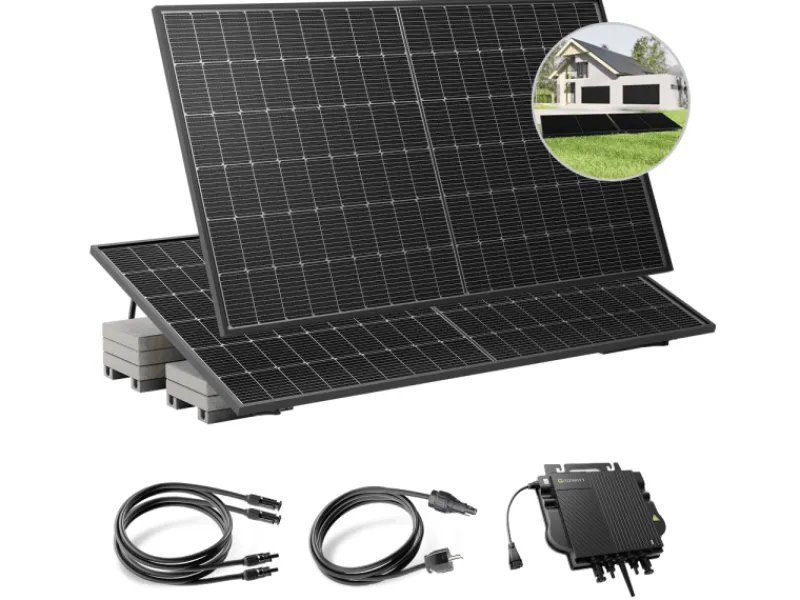 Solakon Balkonkraftwerk 900W Solaranlage mit Gartenhalterung Steckerfertig Komplettset Photovoltaik 800W Kabellänge 10m* Online