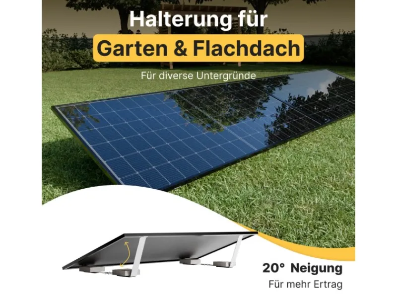 Solakon Balkonkraftwerk 900W Solaranlage mit Gartenhalterung Steckerfertig Komplettset Photovoltaik 800W Kabellänge 10m* Online