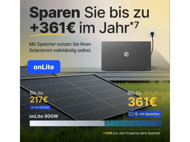 Solakon Balkonkraftwerk 900W Solaranlage mit Gartenhalterung Steckerfertig Komplettset Photovoltaik 800W Kabellänge 10m* Online