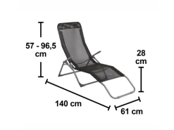 Sonnenliege Pando Klappbar 141 cm x 61 cm x 57-95 cm* Online