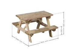 Kinder Soulet Gartenmöbel Für Kinder|Picknicktisch für Kinder 90 cm x 89 cm x 56,5 cm Natur FSC®