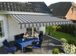 Spettmann Markisen|Halbkassettenmarkise Sky Fix B 350 cm x T 250 cm Grau Gestreift