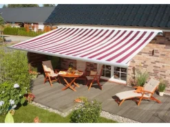 Kassettenmarkise VC30 400 x 300 cm Rot-Weiß NHK links*Spettmann