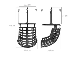 SPORTNOW Fitnessgeräte|Basketball Rebounder Kunststoff Schwarz 35,6L x 35,6B x 75,5H cm