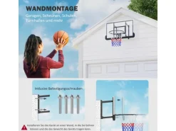Basketballkorb Stahl  Kunststoff Schwarz 110L x 28B x 70H cm*SPORTNOW Clearance