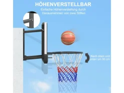 Basketballkorb Stahl  Kunststoff Schwarz 110L x 28B x 70H cm*SPORTNOW Clearance
