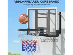 Basketballkorb Stahl  Kunststoff Schwarz 110L x 28B x 70H cm*SPORTNOW Clearance