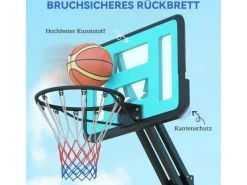SPORTNOW Fitnessgeräte|Basketballkorb Stahl Kunststoff Schwarz 71L x 175B x 180 270H cm