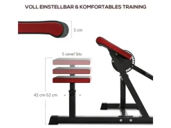 Beinstrecker Stahl Kunstleder Schwarz 105L x 95B x 80H cm*SPORTNOW New