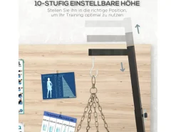 Boxsackständer Stahl Schwarz 170L x 90B x 182-225H cm*SPORTNOW New