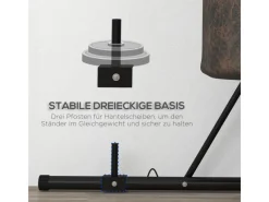 Boxsackständer Stahl Schwarz 170L x 90B x 182-225H cm*SPORTNOW New