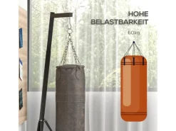 Boxsackständer Stahl Schwarz 170L x 90B x 182-225H cm*SPORTNOW New