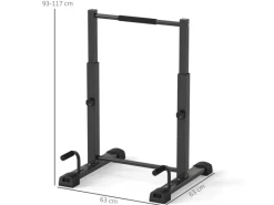 SPORTNOW Sportgeräte|Fitnessgeräte|Dip Barren Dip Station Stahl Schwarz 65L x 63B x 93-117H cm