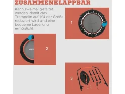 SPORTNOW Trampoline|Sportgeräte|Fitness-Trampolin Faltbar