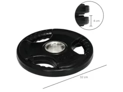 SPORTNOW Fitnessgeräte|Hantelscheibe Eisen Gummi Schwarz 32L x 32B x 4H cm