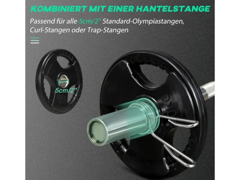 SPORTNOW Fitnessgeräte|Hantelscheibe Eisen Gummi Schwarz 32L x 32B x 4H cm