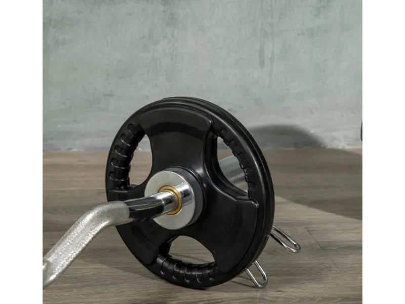 SPORTNOW Fitnessgeräte|Hantelscheibe Eisen Gummi Schwarz 32L x 32B x 4H cm