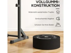 Hantelscheiben 2 x 10kg Gewichte Gummi Schwarz Ø45 x 8H cm*SPORTNOW Outlet