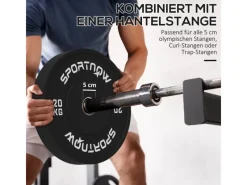 Hantelscheiben 2 x 10kg Gewichte Gummi Schwarz Ø45 x 8H cm*SPORTNOW Outlet