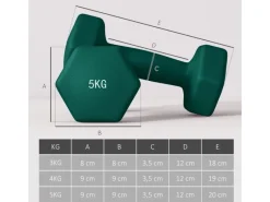 SPORTNOW Fitnessgeräte|Hantelset Metall Kunststoff Mehrfarbig 42L x 10B x 30H cm