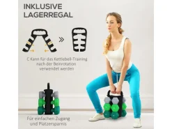 SPORTNOW Fitnessgeräte|Hantelset Metall Kunststoff Mehrfarbig 42L x 10B x 30H cm