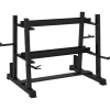 SPORTNOW Sportgeräte|Fitnessgeräte|Hantelständer Kurzhantelständer Stahl Schwarz 131L x 75B x 80H cm