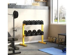 Hantelständer Stahl Gelb Schwarz 92,5L x 50,5B x 80,5H cm*SPORTNOW Best