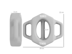 SPORTNOW Fitnessgeräte|3-in-1 Hantel 10 kg mit Griff Dumbbell Bodenschonender Metall Grau