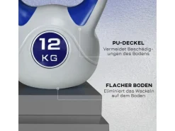 Kettlebell 12 KG Kunststoff Sand Blau 24L x 17B x 28H cm*SPORTNOW Discount