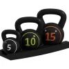 SPORTNOW Fitnessgeräte|Kettlebell Kunststoff Sand Schwarz 18L x 18B x 24H cm
