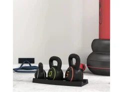 SPORTNOW Fitnessgeräte|Kettlebell Kunststoff Sand Schwarz 18L x 18B x 24H cm