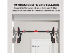 Klimmzugstange Verstellbar mit Pegelmessgerät Schwarz 79-98 x 7,5 x15cm*SPORTNOW New