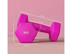 Kurzhantel 2er Set Kunststoff Metall Rosa 18L x 8B x 8H cm*SPORTNOW