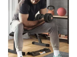 SPORTNOW Fitnessgeräte|Kurzhanteln 3,5/6/8/10 kg Verstellbar mit Ablagefach Stahl Schwarz