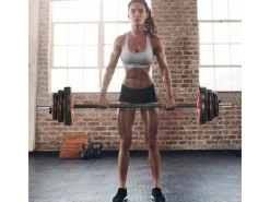 SPORTNOW Fitnessgeräte|Langhantel Set Metall Kunststoff Sand SchwarzRot 140L x 27B x 27H cm