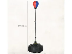Punchingball Stahl Kunstleder Rot Schwarz Ø48 x 147-165H cm*SPORTNOW Clearance