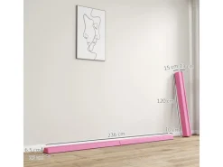 SPORTNOW Fitnessgeräte|Schwebebalken Kunststoff Polyester Hellrot 236L x 15B x 6,5H cm