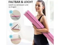 SPORTNOW Fitnessgeräte|Schwebebalken Kunststoff Polyester Hellrot 236L x 15B x 6,5H cm